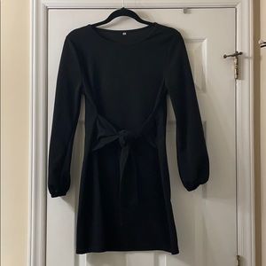 Black Long Sleeve Mini Dress